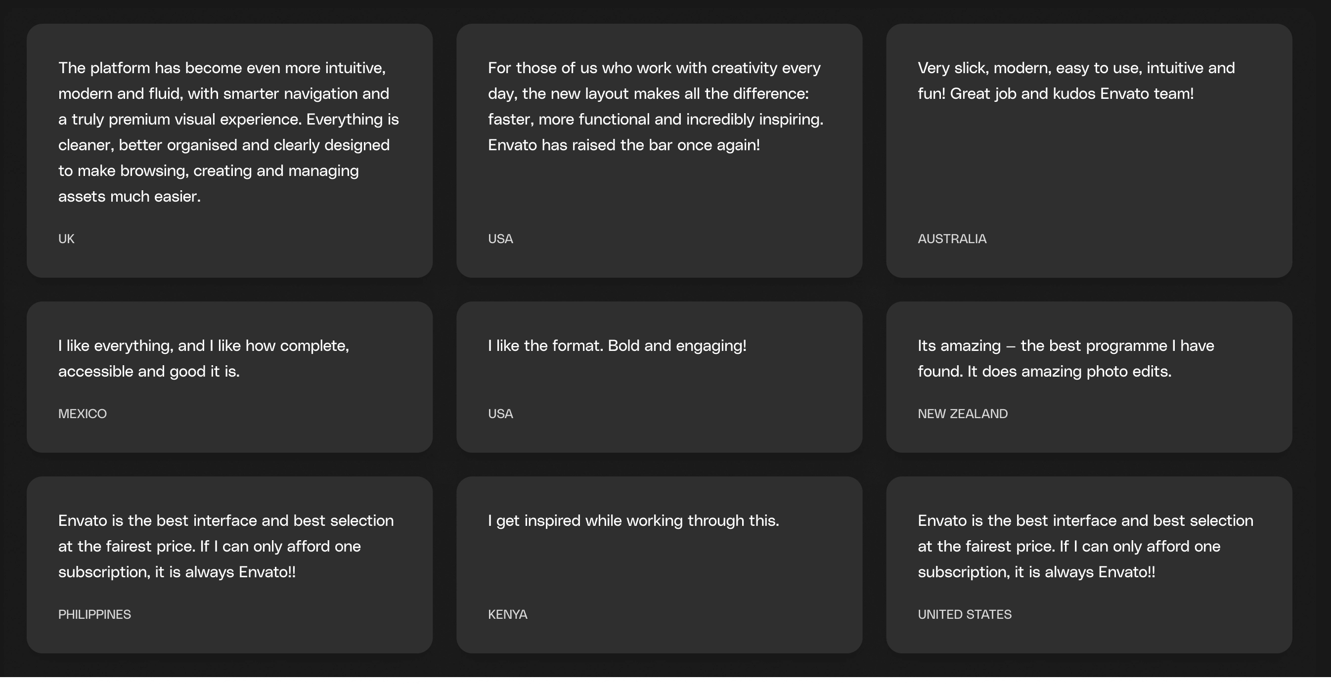 Subscriber testimonials from around the world